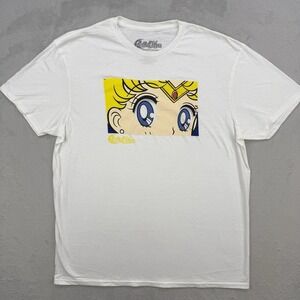 Sailor Moon Shirt Unisex XL Anime Graphic T‎ Shirt White Eyes Print Streetwear